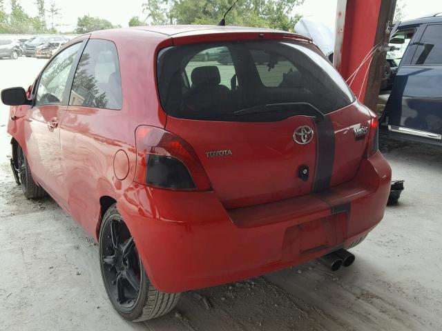 JTDJT923X85143625 - 2008 TOYOTA YARIS RED photo 3