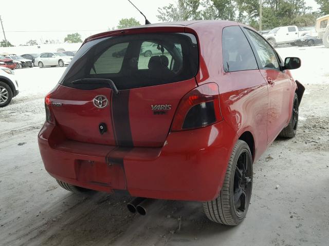 JTDJT923X85143625 - 2008 TOYOTA YARIS RED photo 4