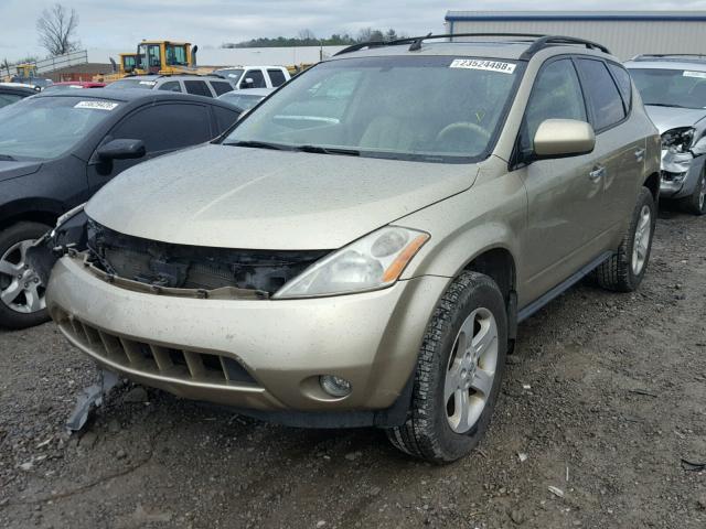 JN8AZ08T75W302807 - 2005 NISSAN MURANO SL GOLD photo 2