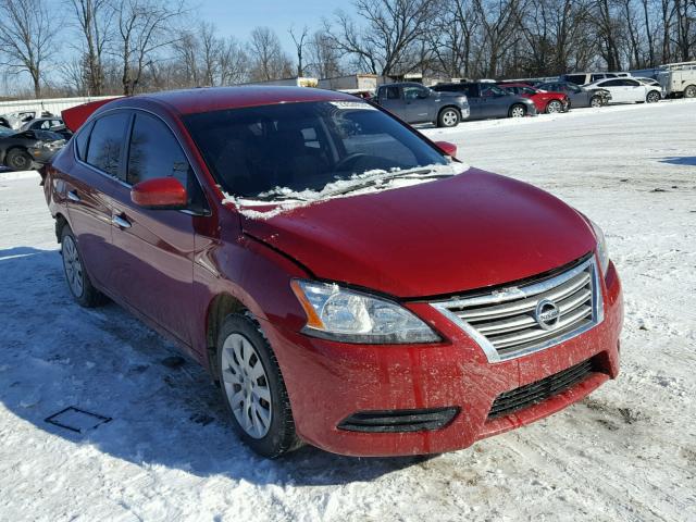 3N1AB7AP1EY272575 - 2014 NISSAN SENTRA S RED photo 1