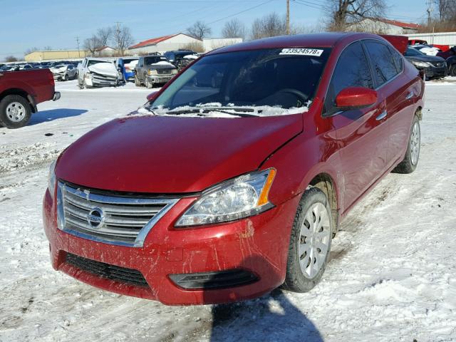 3N1AB7AP1EY272575 - 2014 NISSAN SENTRA S RED photo 2