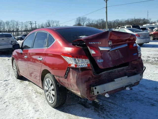 3N1AB7AP1EY272575 - 2014 NISSAN SENTRA S RED photo 3