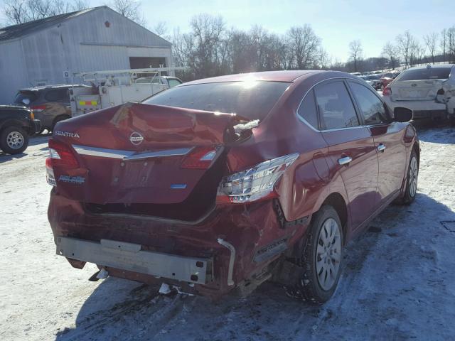 3N1AB7AP1EY272575 - 2014 NISSAN SENTRA S RED photo 4