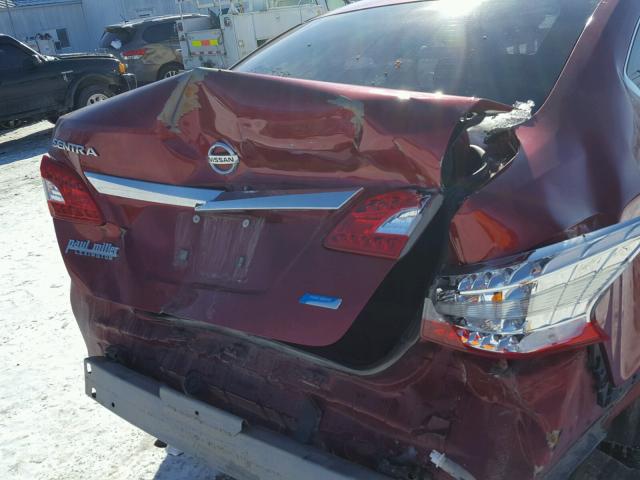 3N1AB7AP1EY272575 - 2014 NISSAN SENTRA S RED photo 9