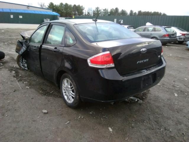 1FAHP3FN3AW184454 - 2010 FORD FOCUS SE BLACK photo 3