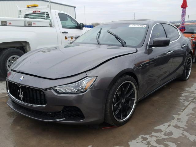 ZAM57XSA9F1144502 - 2015 MASERATI GHIBLI GRAY photo 2