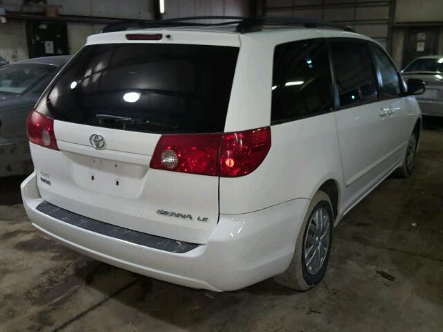 5TDZK23C67S007030 - 2007 TOYOTA SIENNA CE WHITE photo 4