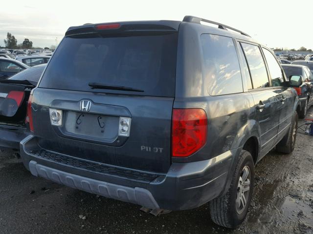 2HKYF18664H507462 - 2004 HONDA PILOT EXL BLUE photo 4