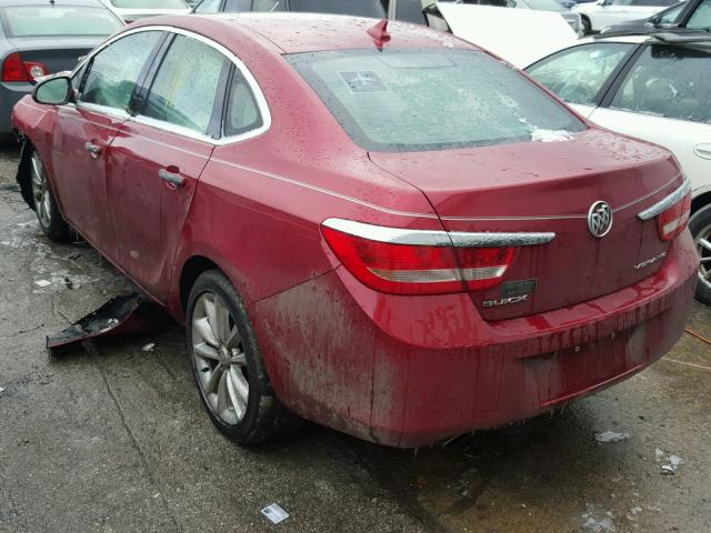 1G4PP5SK4E4197661 - 2014 BUICK VERANO BURGUNDY photo 3