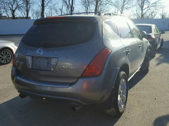 JN8AZ08W37W636586 - 2007 NISSAN MURANO SL GRAY photo 4