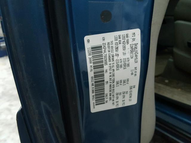 2D4GP44L75R290985 - 2005 DODGE GRAND CARA BLUE photo 10