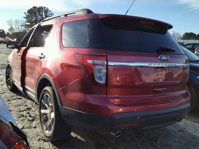 1FMHK7F89CGA16756 - 2012 FORD EXPLORER L RED photo 3