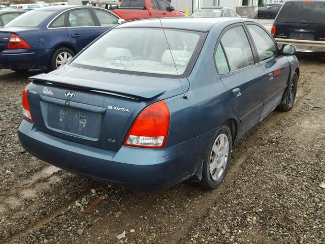 KMHDN45D72U373789 - 2002 HYUNDAI ELANTRA GL GREEN photo 4