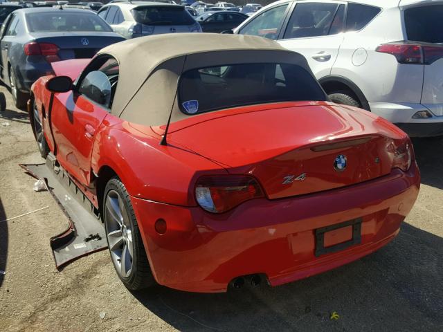 4USBU33517LW70102 - 2007 BMW Z4 3.0 RED photo 3