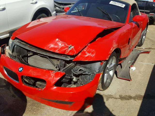 4USBU33517LW70102 - 2007 BMW Z4 3.0 RED photo 9