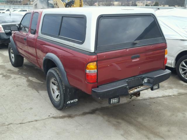 5TEWM72N93Z286970 - 2003 TOYOTA TACOMA XTR RED photo 3