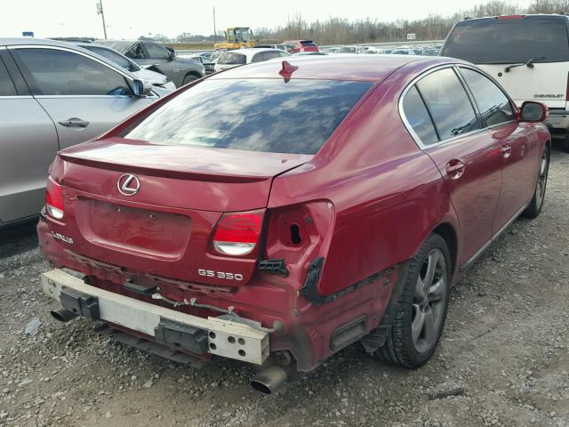 JTHBE96S880028937 - 2008 LEXUS GS 350 RED photo 4