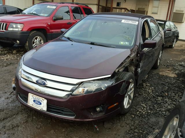 3FAHP0JA8BR236913 - 2011 FORD FUSION SEL BURGUNDY photo 2