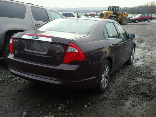 3FAHP0JA8BR236913 - 2011 FORD FUSION SEL BURGUNDY photo 4