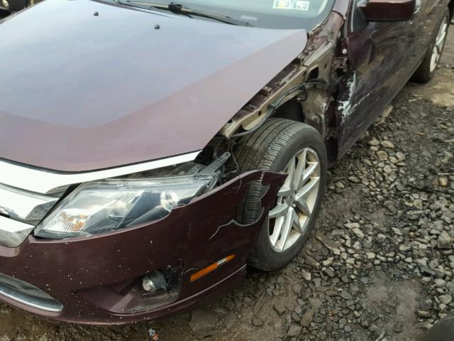 3FAHP0JA8BR236913 - 2011 FORD FUSION SEL BURGUNDY photo 9