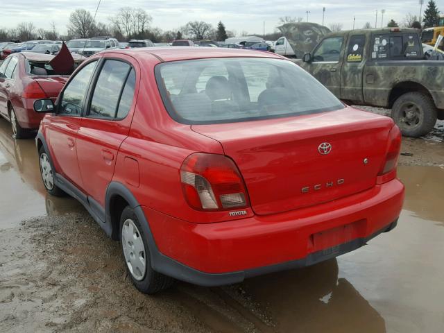 JTDBT1238Y0059824 - 2000 TOYOTA ECHO RED photo 3