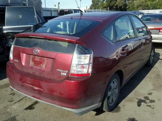 JTDKB20U457029856 - 2005 TOYOTA PRIUS RED photo 4