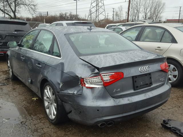 WAUFFAFL1DN011157 - 2013 AUDI A4 PREMIUM GRAY photo 3