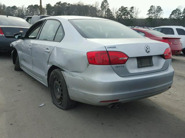 3VW2K7AJ3CM397737 - 2012 VOLKSWAGEN JETTA BASE SILVER photo 3