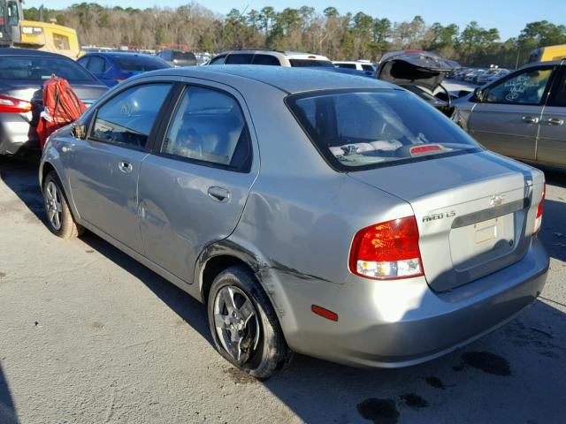 KL1TD52635B435615 - 2005 CHEVROLET AVEO BASE SILVER photo 3