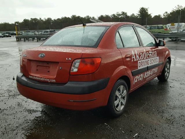 KNADE123776253529 - 2007 KIA RIO BASE RED photo 4