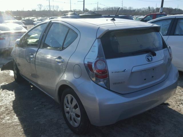 JTDKDTB37D1529922 - 2013 TOYOTA PRIUS C SILVER photo 3