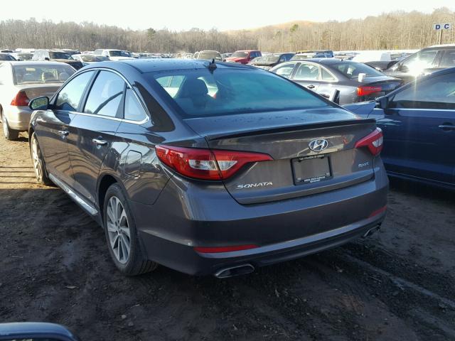 5NPE34AF5FH101358 - 2015 HYUNDAI SONATA SPO GRAY photo 3