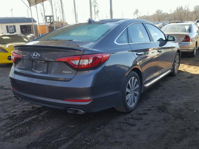 5NPE34AF5FH101358 - 2015 HYUNDAI SONATA SPO GRAY photo 4