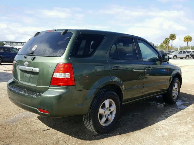 KNDJD736575753330 - 2007 KIA SORENTO EX GREEN photo 4