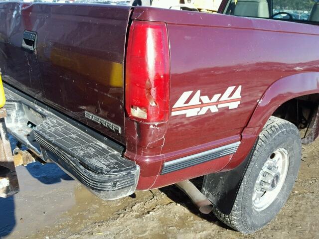 1GTGK24R6WZ548232 - 1998 GMC SIERRA K25 RED photo 9