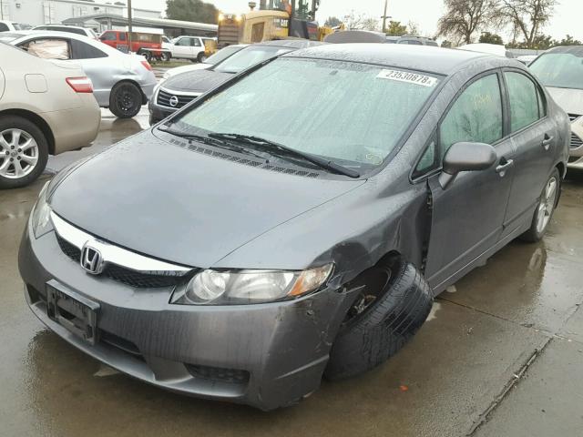 2HGFA166X9H339304 - 2009 HONDA CIVIC GRAY photo 2