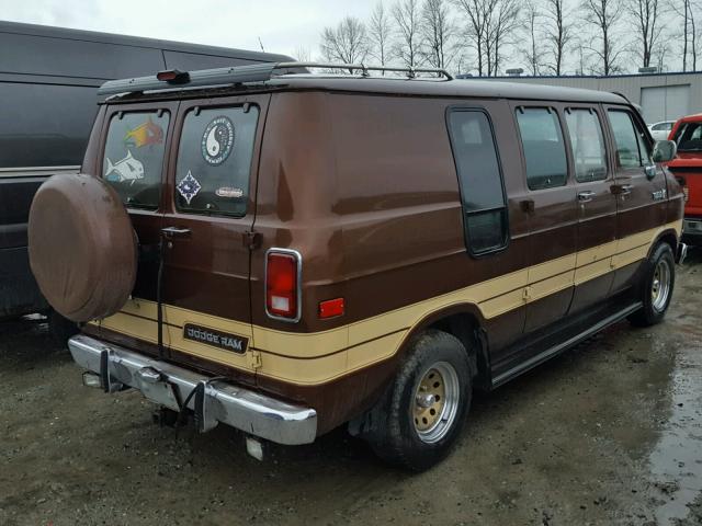 2B6HB23E3KC177939 - 1982 DODGE RAM VAN B2 BROWN photo 4