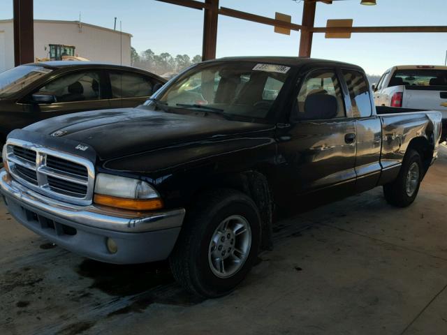 1B7GL22XXYS762991 - 2000 DODGE DAKOTA BLACK photo 2