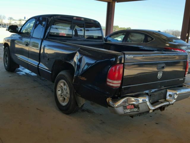 1B7GL22XXYS762991 - 2000 DODGE DAKOTA BLACK photo 3