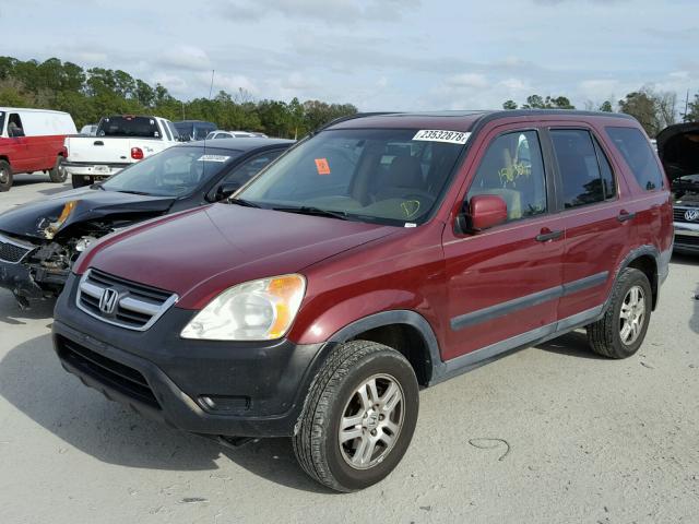 SHSRD788X4U232510 - 2004 HONDA CR-V EX MAROON photo 2