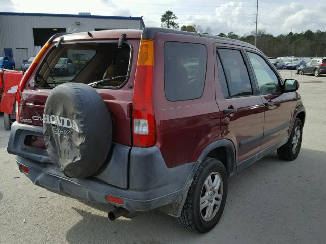 SHSRD788X4U232510 - 2004 HONDA CR-V EX MAROON photo 4