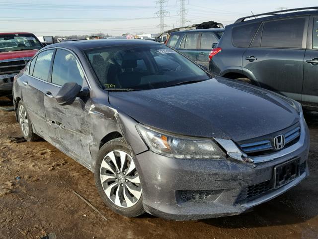 1HGCR6F53EA010632 - 2014 HONDA ACCORD HYB GRAY photo 1