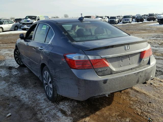 1HGCR6F53EA010632 - 2014 HONDA ACCORD HYB GRAY photo 3