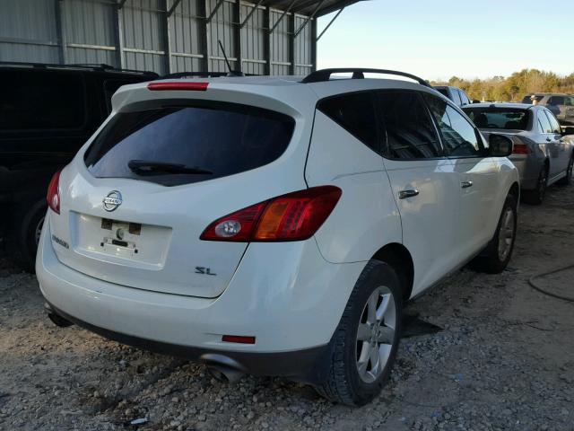 JN8AZ18U39W006302 - 2009 NISSAN MURANO S WHITE photo 4