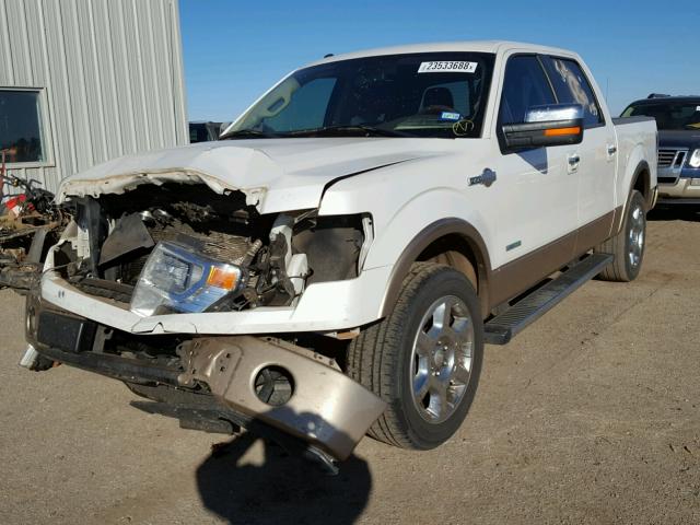 1FTFW1CT5DKF71403 - 2013 FORD F150 SUPER WHITE photo 2