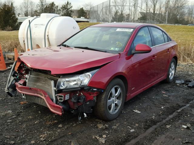 1G1PD5SB8E7137404 - 2014 CHEVROLET CRUZE LT RED photo 2