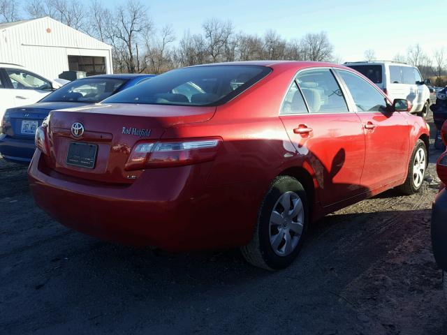 4T1BE46K28U254951 - 2008 TOYOTA CAMRY CE RED photo 4