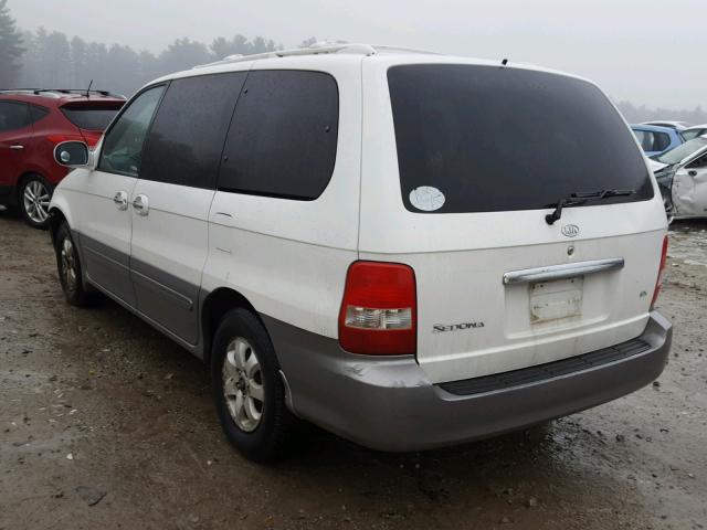 KNDUP131046521231 - 2004 KIA SEDONA EX WHITE photo 3