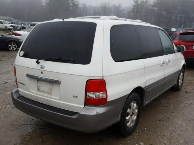 KNDUP131046521231 - 2004 KIA SEDONA EX WHITE photo 4