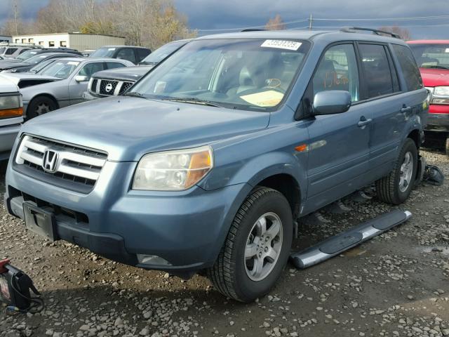 5FNYF28647B044360 - 2007 HONDA PILOT EXL BLUE photo 2